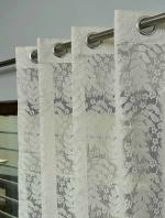 Yellow Weaves Cream Polyester Leaves String Net Curtain For Door, 7 Ft (Pack Of 2)