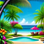 Love Creation A4 Size poster print for creative wall art- tropicana-7496(Non Sticker)