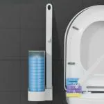 R T ENTERPRISE Disposable toilet cleaning brush Single-use toilet brush Throw-away toilet brush One-time use toilet cleaner Disposable bathroom scrubber No-mess toilet cleaning brush (pakof 8)