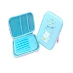 RADHEY PREET Cute Cat 3D EVA Pencil Case - Large Capacity Organizer with 3D Lucky Cat Design (Dark Sky Blue Background)