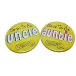 Atpata Funky Yellow Uncle Brooch, Auntie Brooch (Pack Of 2)