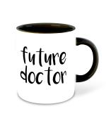 Whats Your Kick Future Doctor Theme Future Doctor Design Printed Black Ceramic Coffee and Tea Mug 325 ML