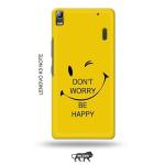 Tweakymod Printed Funny FAce Yellow Back Cover For Lenovo K3 Note