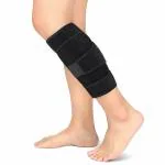Chekido calf support for men pain relief Leg Wrap Calf Brace Compression,calf Sleeve for women shin splint support for running straps (Black-(1pc))