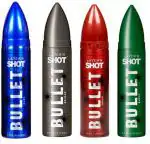 Layer'R Bullet Reload Deodorant, Bullet Bang Deodorant, Bullet Ammo Deodorant, Bullet Burst Deodorant, 135 Ml Each (Pack Of 4)