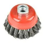 SHALIBHADRA ENTERPRISE 3 Inch Wire Cup Brush for 4-1/2 Angle Grinder with 5/8 Inch-11 Threaded Arbor Wire Wheel for Heavy Duty Cleaning, Rust, Paint Removel, Corrosion [ PACK OF 1 ]