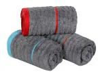 Akin Royal Grey Cotton Hand Towel Set 650 GSM Set of 3 - 100% Cotton - 40 x 60 cm Incomplete