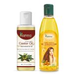 KAZIMA Combo Of Castor Oil And Almond Herbal Hair Oil Each 100 ml (Combo Of 2)