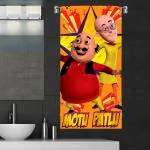 Sassoon Yellow Motu Patlu Cartoon Printed Terry Cotton Towel for Kids with Gift Box 58 x 116 cm