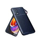 Golden Sands Realme X7 Pro, Realme X7 Pro 5G Back Cover Drop Tested Shock Proof Slim Armor Aramid Carbon Fibre Rugged TPU Case for Realme X7 Pro, Realme X7 Pro 5G, Mystic Blue