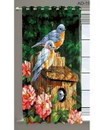 Frimerr Multicolor Bird 3D FRIMERR Digital Printed Polyester Long Door Curtains 9ft (Set of 1)