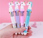 SAMVARDHAN Pack of 4 Unicorn 10in1 BallPoint Pen Writing tool for School Kids (10 Color Ink)