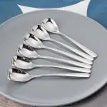 FANQEW Silver Stainless Steel Ice-Cream Spoon Set (Pack Of 6)