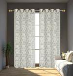 Vihs Sheer Transparent Net Floral Curtain 9 Feet, Cream(Cream, 9 Feet (Pack of 1-Pc))