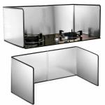 Metreno 4 fold Stainless Steel Oil Baffle Splatter Shield Guard Kitchen Oil Water Splash Guard for Kitchen Stove and Sink (75 L x 31 W x 31 H CM, Rubber Side Guard)