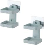 See Inside Holder Stand of Plastic Hanging Double Layer Soap Box Holder (Pack of 2)  (Multicolor)