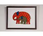 Indic Inspirations - Elephant | Gond Painting | A4 Frame