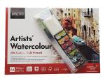 Brustro White Artists Watercolour Pan Set Of 42 With Watercolour Pad 200 GSM A4 Pad 20 Sheets