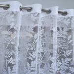 Gopvi Tissue Net Curtain Drapes for Living Room 7Ft Door Curtains for Bedroom Kitchen Hall Decorative Light Filtering Panels for Home Office (4x7 Feet, White Leaf)