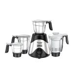 Prestige Macho 1000 W Mixer Grinder, 4 Jars (1500 ml, 1300 ml, 1500 ml, 600 ml) (Black, Silver) with Pure Copper Motor Winding