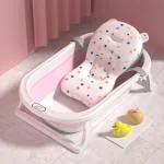 Little Olive Baby Bath Tub with Cushion - Safe, Comfortable, and Perfect for Newborns and Infants (Pink)