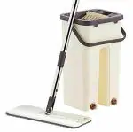 MOLTERA Flat Mop with Bucket micro fiber Cleaning Squeeze Hand Free Floor Mop Flat mop