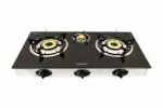 Weltherm 3 burner LPG Gas Hob Auto Ignition (Black) gas hob built in gas hob electric lighter