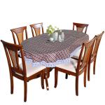Kuber Industries Maroon Plastic Oval Shape Table Cover Protector With White Lace Border