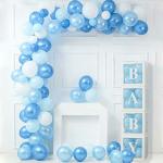 AMFIN (Pack of 156) Baby Balloon Box for Baby Shower Decoration , Baby Shower Party Decoration Items , Transparent Balloon Box , Welcome Baby Decoration kit - Blue