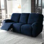HOKIPO Premium 210gsm, Jacquard 3 Seater Recliner Sofa Cover, Navy Blue