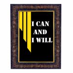 Hawai Motivational Quote I Can and I Will Wall Hanging Home Décor Designer Photo Frame SFDI531_BLKFRM