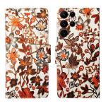 A D Enterprises Orange Pattern Flip Cover for Samsung S22 Ultra | Magnetic Case | Shock Absorbent | Flip Cover Samsung S22 Ultra