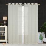 BeautifulGhar Creations 152 cm (5 ft) Net Semi Transparent Window Curtain (Pack Of 2) (Self Design, Cream)