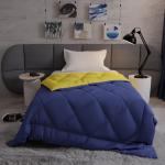 BLISSHOME Reversible Solid Single Comforter for All Season AC Room (Microfiber, Blue - Yellow)