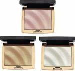 Feelhigh Golden, Silver, Pink Highlighter Shimmering Powder Palette, Waterproof Long Lasting
