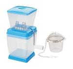 BLUE WONDER Vegetables Plastic Onion Chopper With Stainless Steel Green Tea Filter and (Multicolour, Pack of 2)
