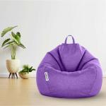 Macca Faux Leather Purple Bean Bag Filled With Beans - Xx-Large