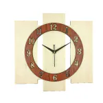 Nozvera Wall Clock For Home Modern Handmade Stylish Silent Non-Ticking Wooden Wall Clock For Living Room Bedroom Kitchen Office ( Beige, 30cm x 30cm )