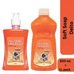 Inclin Delto Softsoap,1.5 Litre Handwash Moisturizing and soft on hand with nice fragrance Combo Pack (1 Litre + 500ML)
