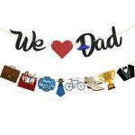 Festiko We Heart Dad Banner With Cutout Sign Banner, Fathers day Decoration Items
