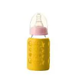 Safe-o-kid Silicone Baby Feeding Bottle Cover, Sleeve, Holder, Insulated Protection, All Bottle Types, Medium 120 Ml, Yellow Pack of 1