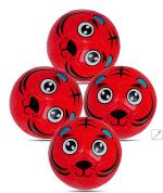 Jaspo Red Synthetic Leather Super Soft Football For Kids Size 3 ,packof 4
