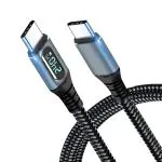 Verilux Usb4 Type C Cable For Thunderbolt 4, C Type Cable Fast Charging With Lcd Display 240W Pd 40Gbps Fast Data Transfer 8K Display, 3.3Ft Nylon Braided Usb4 Cable For Macbook, Pro/Air Ipad Samsung