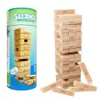 Clapjoy Slido Classic Game with Genuine 54 Hardwood Blocks, Stacking Tumbling Tower Game for Kids Ages of Age 5 Years and Above