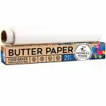 The Honest Home Company Butter Paper Non-Stick, Reusable, for Roti Wrap (10 inch x 21 M) (Off-White)