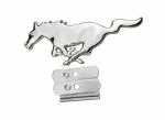 CARIZO Premium Mettalic Alloy Front Grill Badge, 3D Premium Car Front Grill (Design: Mustang Horse, Silver) Emblem Logo Badge Decals