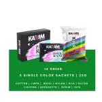 Kadam Pakka Rang Fabric Dye Colour | 25G Pack | Includes Dyfix Color Fixer | Permanent Fabric Dyes For Old Faded Jeans And Clothes (Green) Green Fabri