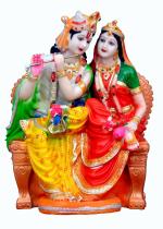 Atut Multicolor Polyvinyl Chloride Radha Krishna Murti, 30 Cm