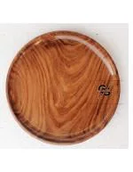 Giftoshopee Hand Crafted Wooden Round Serving Tray Small Size