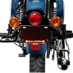 Kohli Bullet Accessories Black Steel Front And Rear Led Number Plate With Inbuilt Indicator For Royal Enfield Classic, Classic 350Cc / 500Cc, Electra, Standard